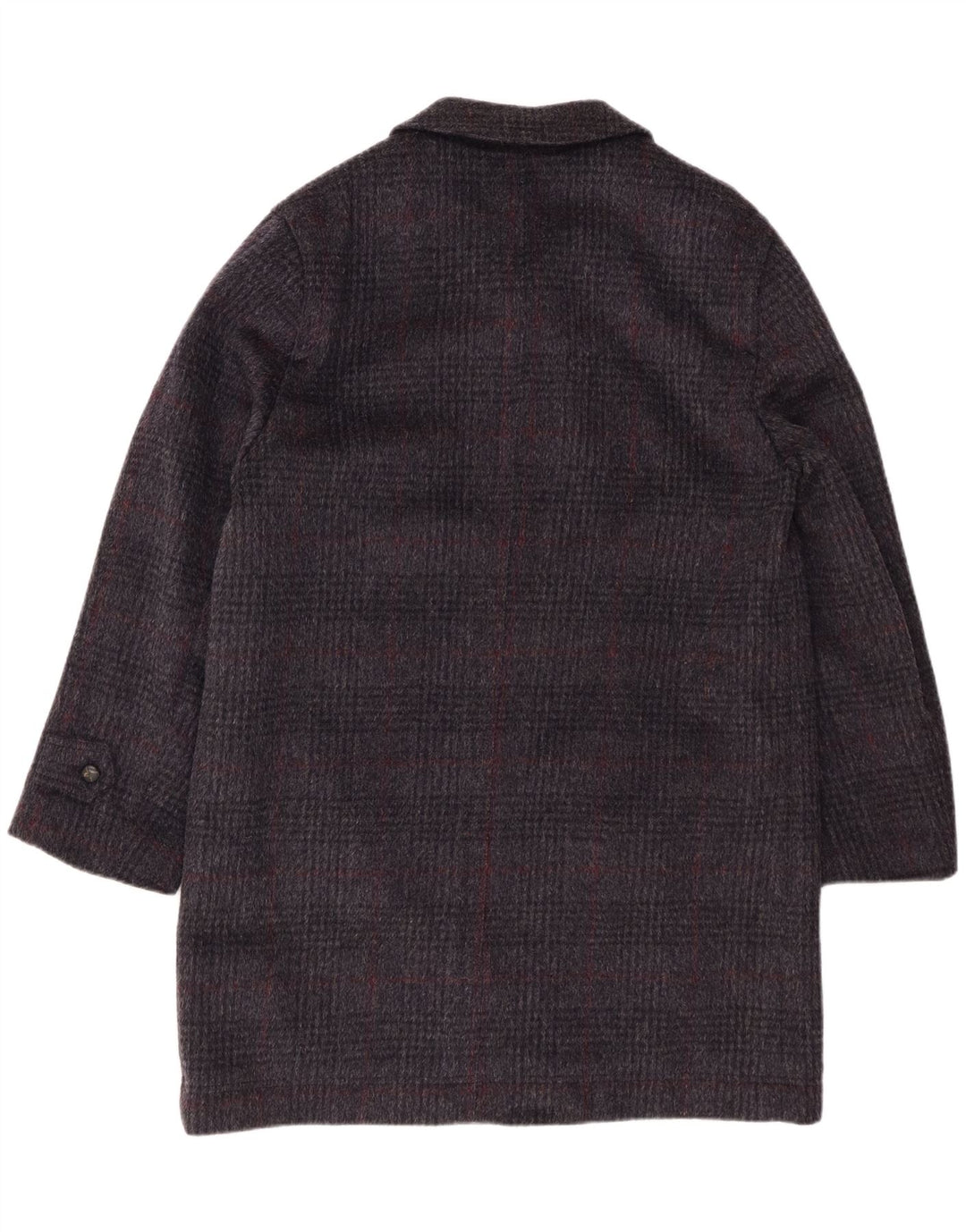 VALMELINE Womens Overcoat IT 50 XL Grey Houndstooth Wool