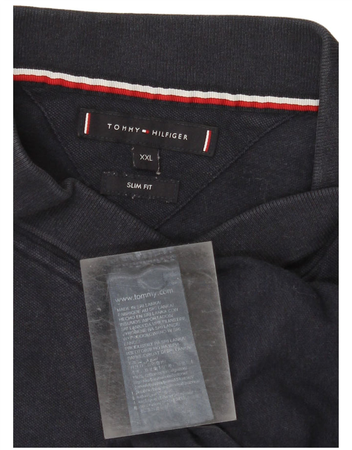 Męska koszulka polo slim fit TOMMY HILFIGER 2XL, granatowa, bawełniana