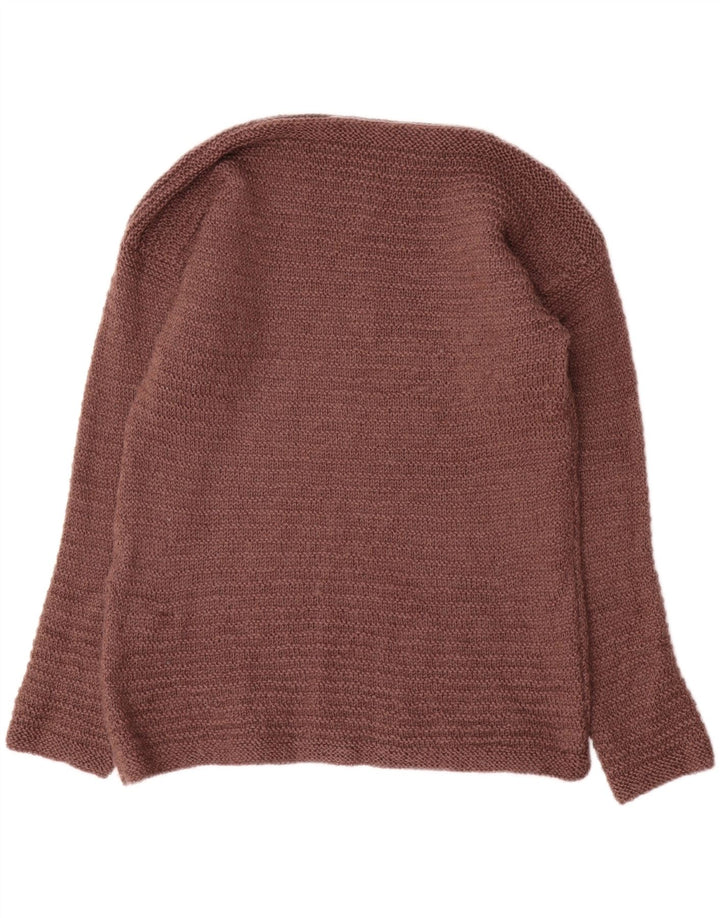 Sweter damski w stylu vintage z dekoltem w łódkę UK 14 Średni brąz