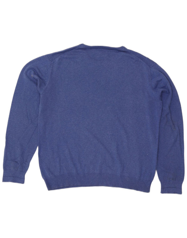Męski sweter z okrągłym dekoltem Gant, 2XL, niebieska bawełna