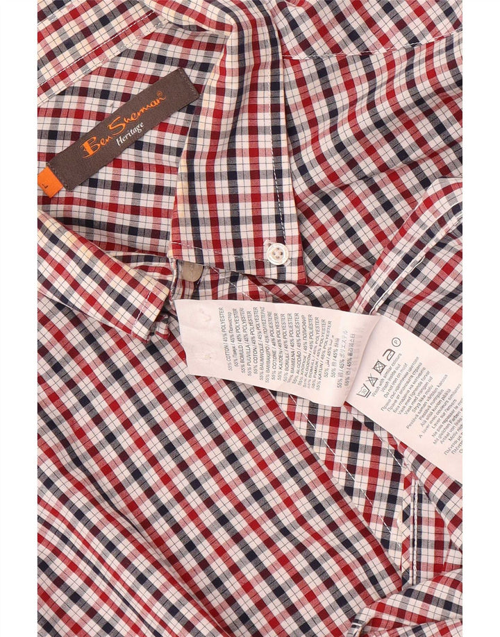 Męska koszula Ben Sherman Heritage, duża, bawełniana w czerwoną kratę