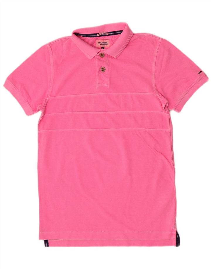 Męska koszulka polo Tommy Hilfiger, średnio różowa, bawełniana