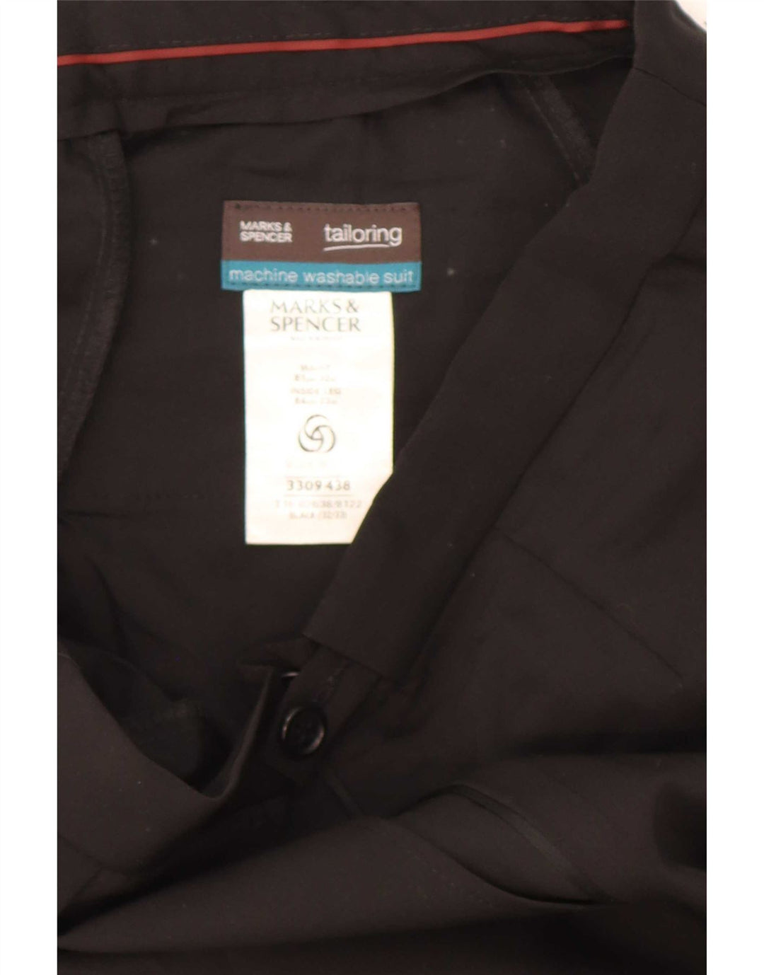 Marks & Spencer Męskie spodnie garniturowe W32 L33 Czarny poliester