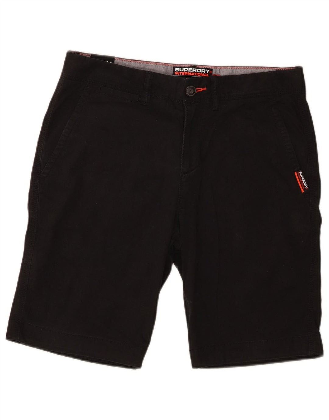 Męskie spodenki typu slim chino Superdry W30, średnia czarna bawełna