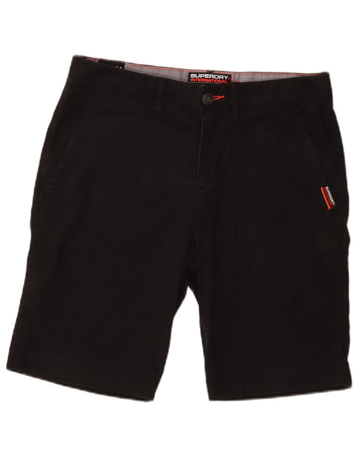 Męskie spodenki typu slim chino Superdry W30, średnia czarna bawełna