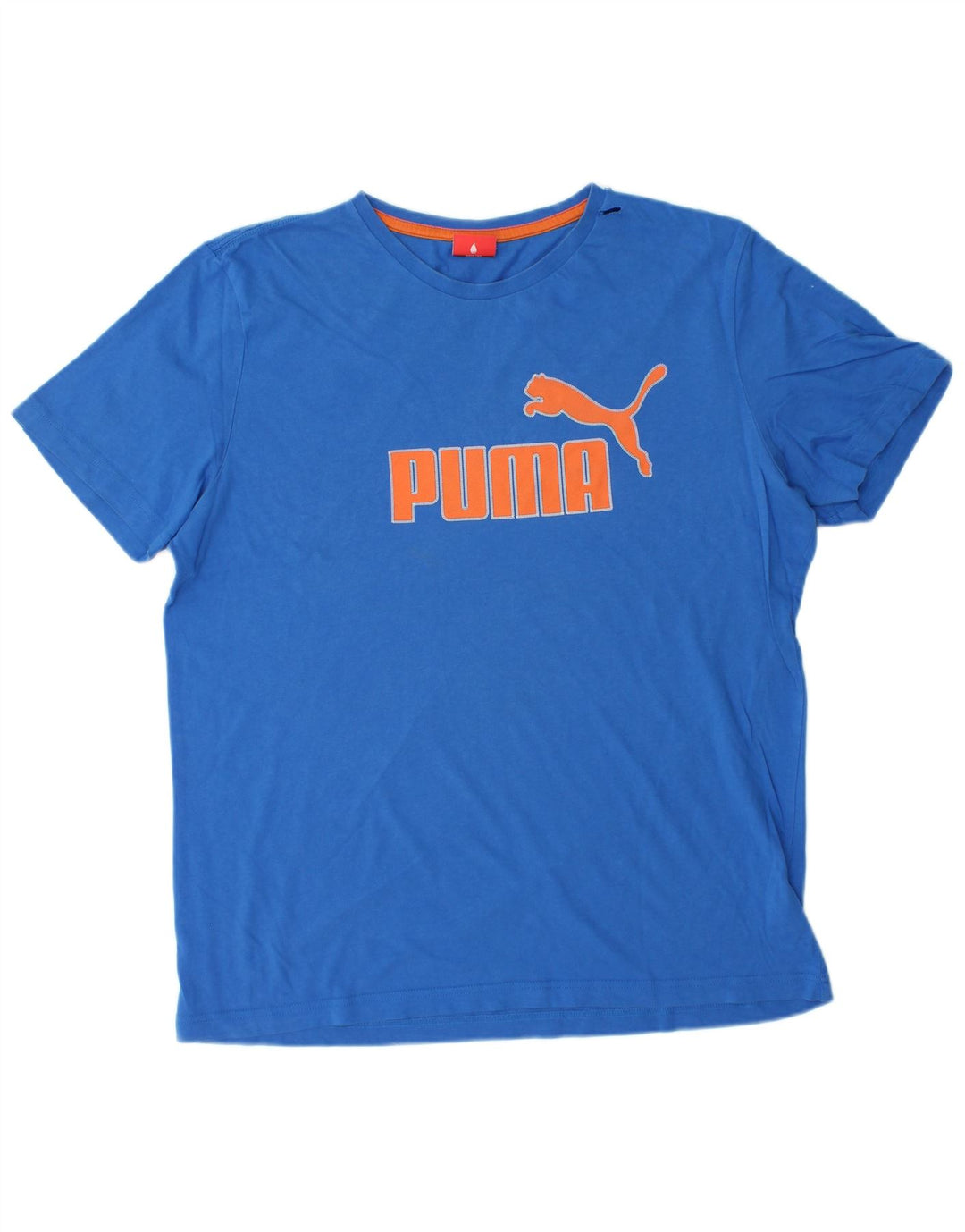 Męski T-shirt z grafiką PUMA, duży, niebieski, bawełniany