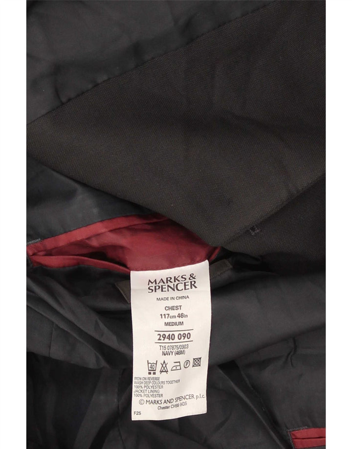 Marks & Spencer Męska marynarka zapinana na 3 guziki, UK 46 XL, granatowa, poliester