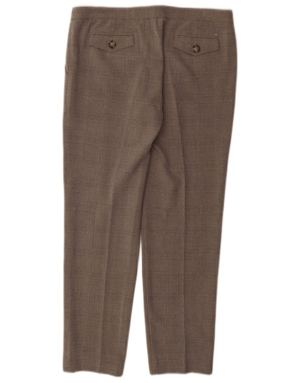 Damskie proste spodnie garniturowe Armani EU 40 Medium W30 L27 Szara kratka