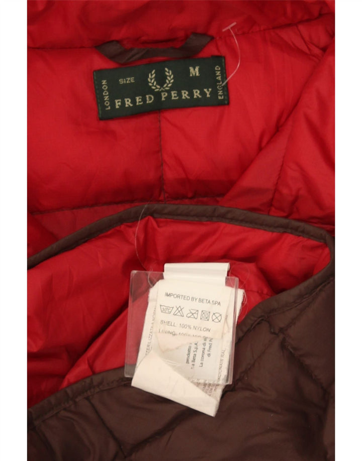 Męska wyściełana kurtka z kapturem i kapturem Fred Perry UK 38 Średni brązowy nylon