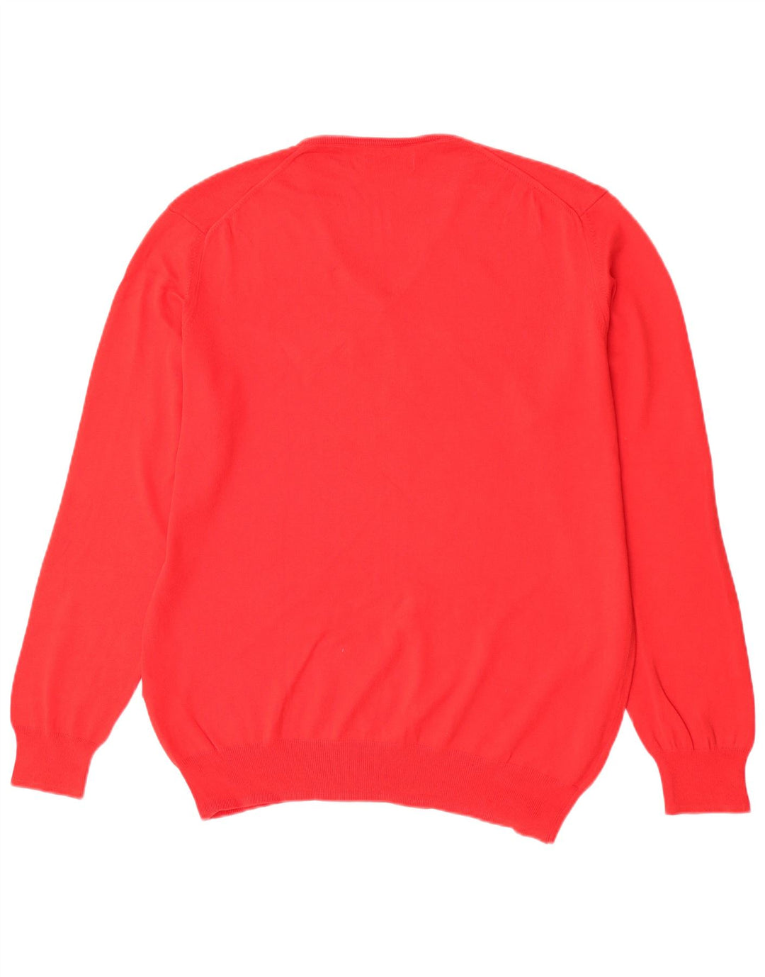 Zara Męski sweter z dekoltem w kształcie litery V, XL, czerwony, bawełniany