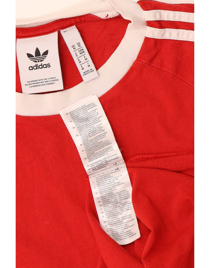 Adidas Męski T-shirt Top Średni Czerwony Bawełniany