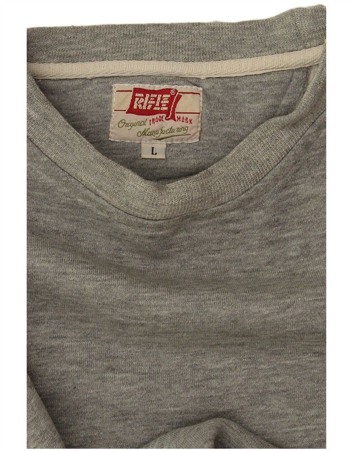 Bluza męska w stylu vintage, duża, szara