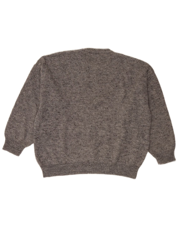 Vintage męski sweter z okrągłym dekoltem XL szary