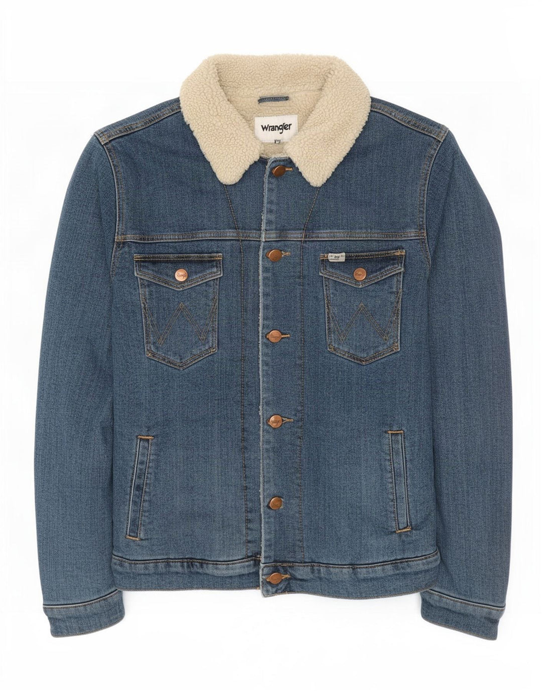 Męska kurtka dżinsowa Wrangler Sherpa UK 36 Small Blue Cotton