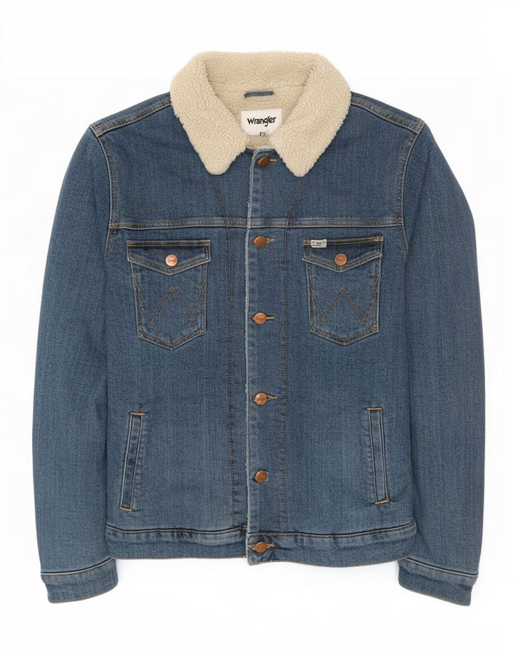 Męska kurtka dżinsowa Wrangler Sherpa UK 36 Small Blue Cotton