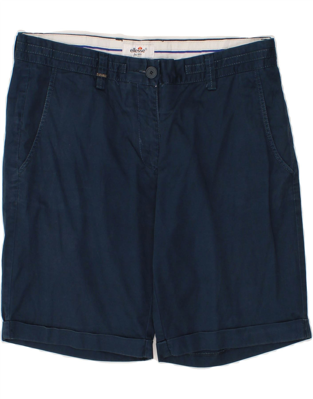 ELLESSE Womens Chino Shorts IT 44 Medium W30  Navy Blue Vintage Ellesse and Second-Hand Ellesse from Messina Hembry 