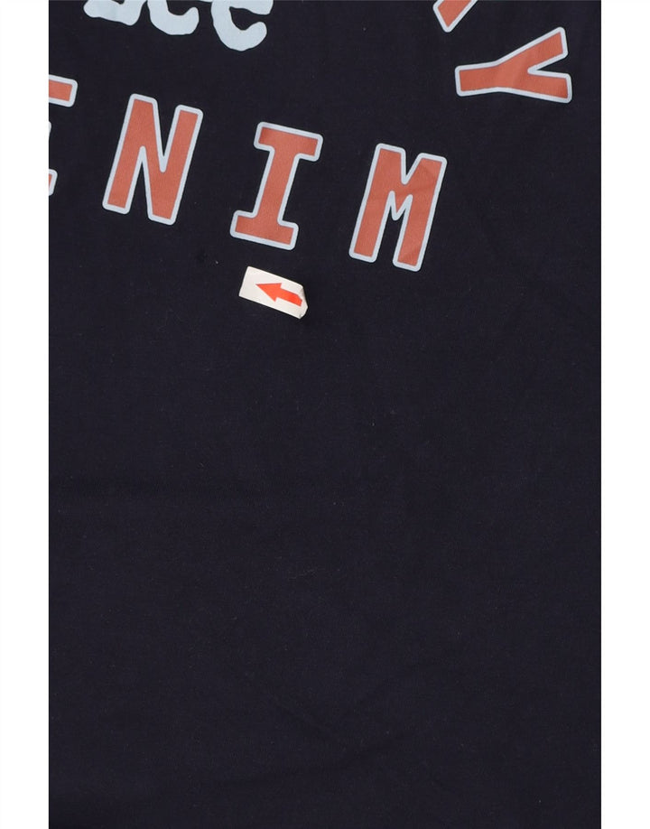 Męski T-shirt Lee o regularnym kroju z grafiką, duży, granatowy, bawełniany