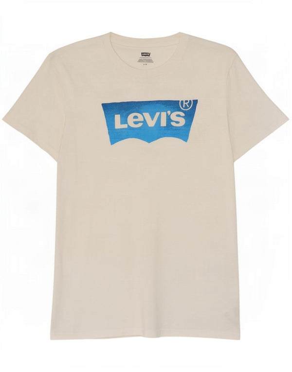 Męski T-shirt z grafiką Levi's, duży, biały, bawełniany