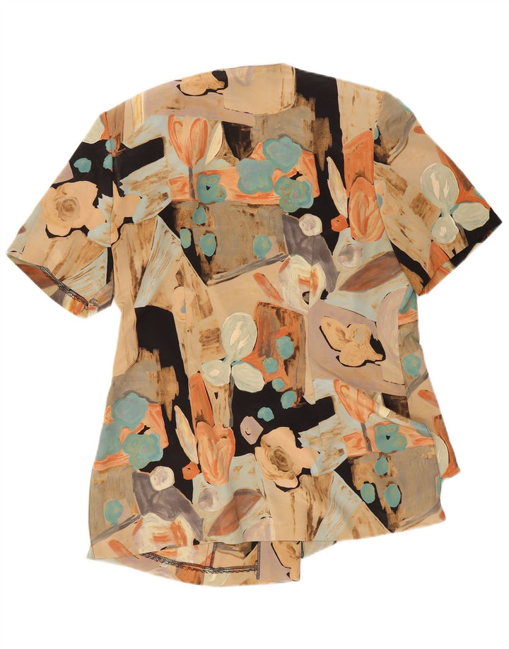 Bluzka damska z krótkim rękawem w stylu vintage, UK 18 XL, wielobarwny patchwork