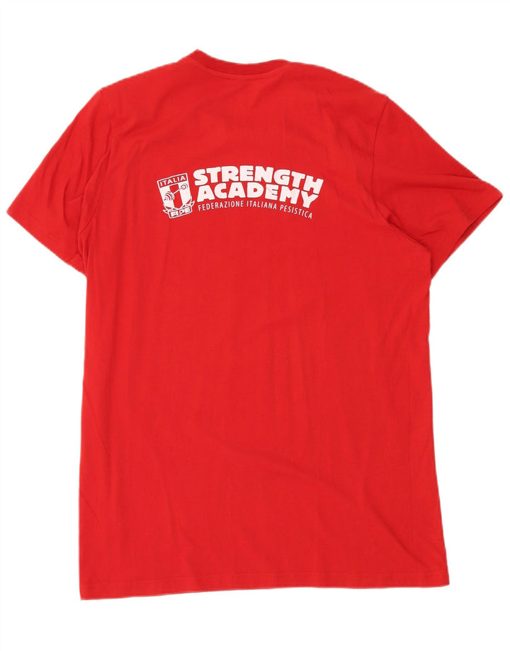 Męski T-shirt z grafiką ADIDAS Italia, duży, czerwony, bawełniany