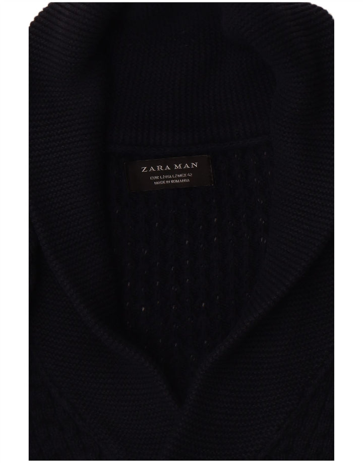 Sweter męski Zara, duży, granatowy