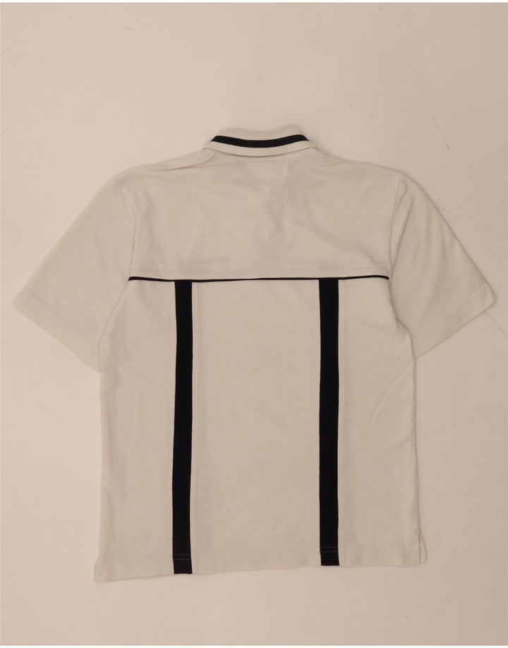 Męska koszulka polo Sergio Tacchini, mała, biała, bawełniana w bloki kolorów