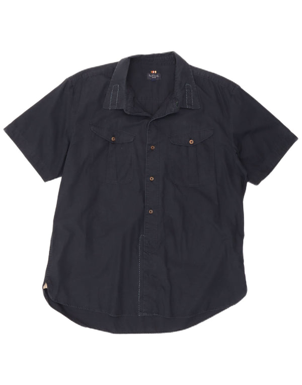 Koszula męska z krótkim rękawem Paul Smith, 2XL, granatowa, bawełniana