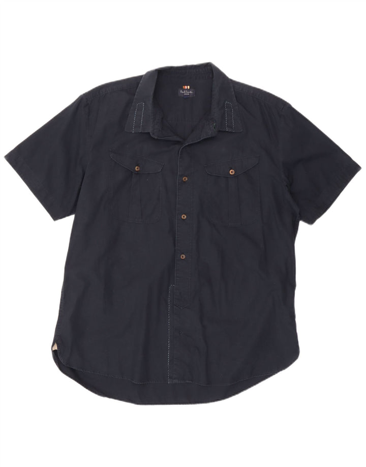 Koszula męska z krótkim rękawem Paul Smith, 2XL, granatowa, bawełniana