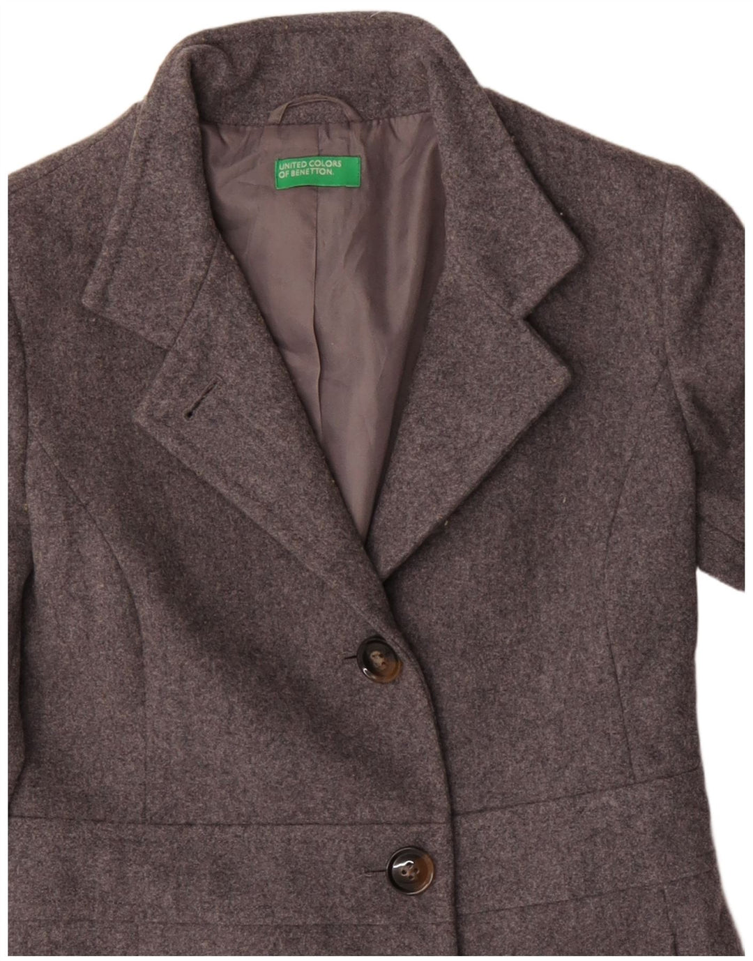 Płaszcz damski Benetton UK 8 Small, szara wełna