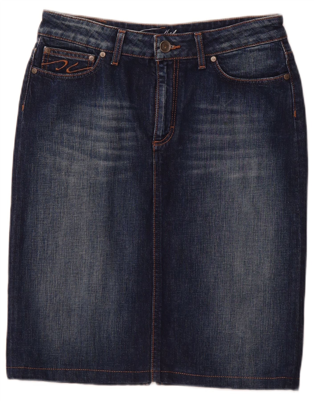 TOMMY HILFIGER Damska spódnica dżinsowa US 10 Large W30 Granatowa bawełna