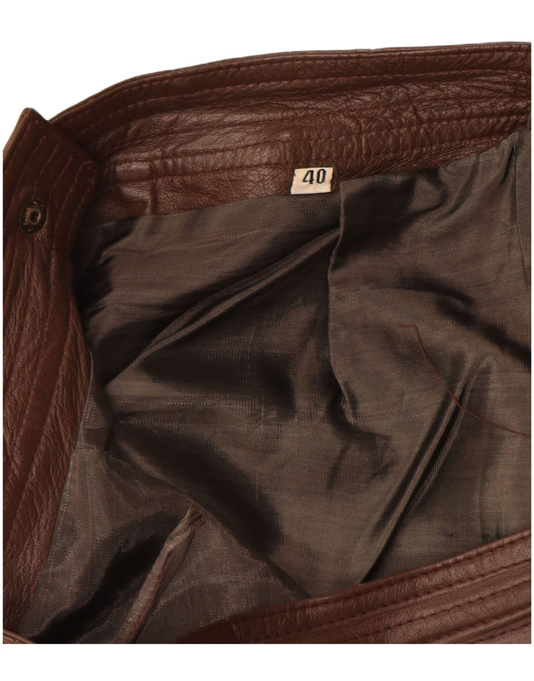 Damska spódnica ołówkowa VINTAGE IT 40 Small W28 Brązowa Skóra