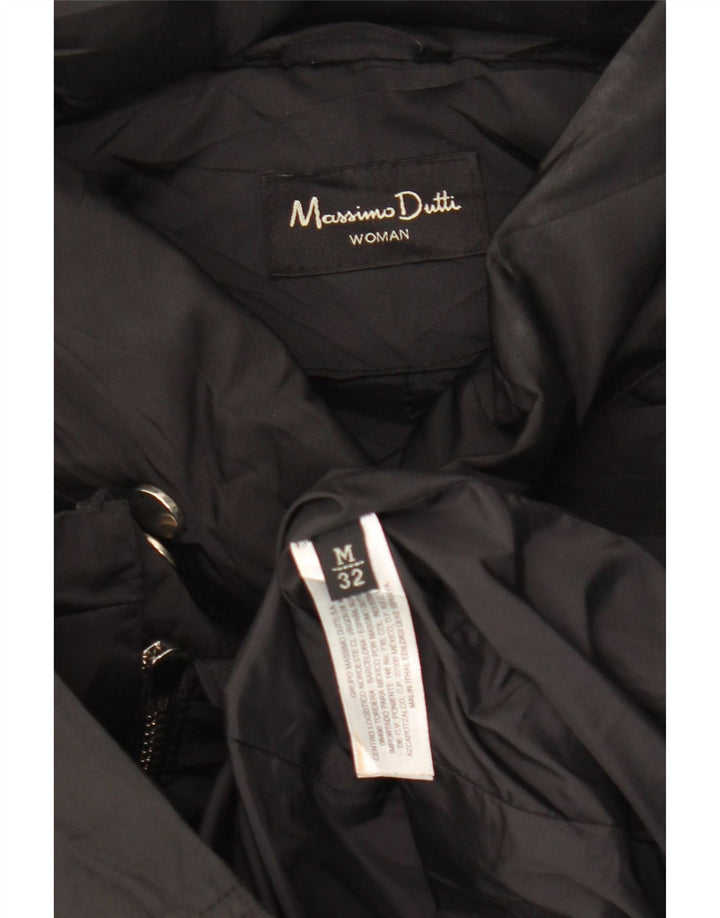 Damska kurtka wiatrówka Massimo Dutti z kapturem UK 14, średni czarny poliester