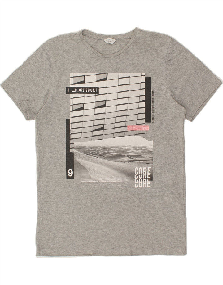 JACK & JONES Mens Graphic T-Shirt Top Medium Grey Vintage Jack & Jones and Second-Hand Jack & Jones from Messina Hembry 