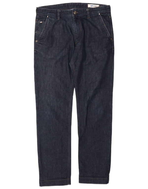 Męskie proste dżinsy Gas W36 L34 Niebieskie bawełniane