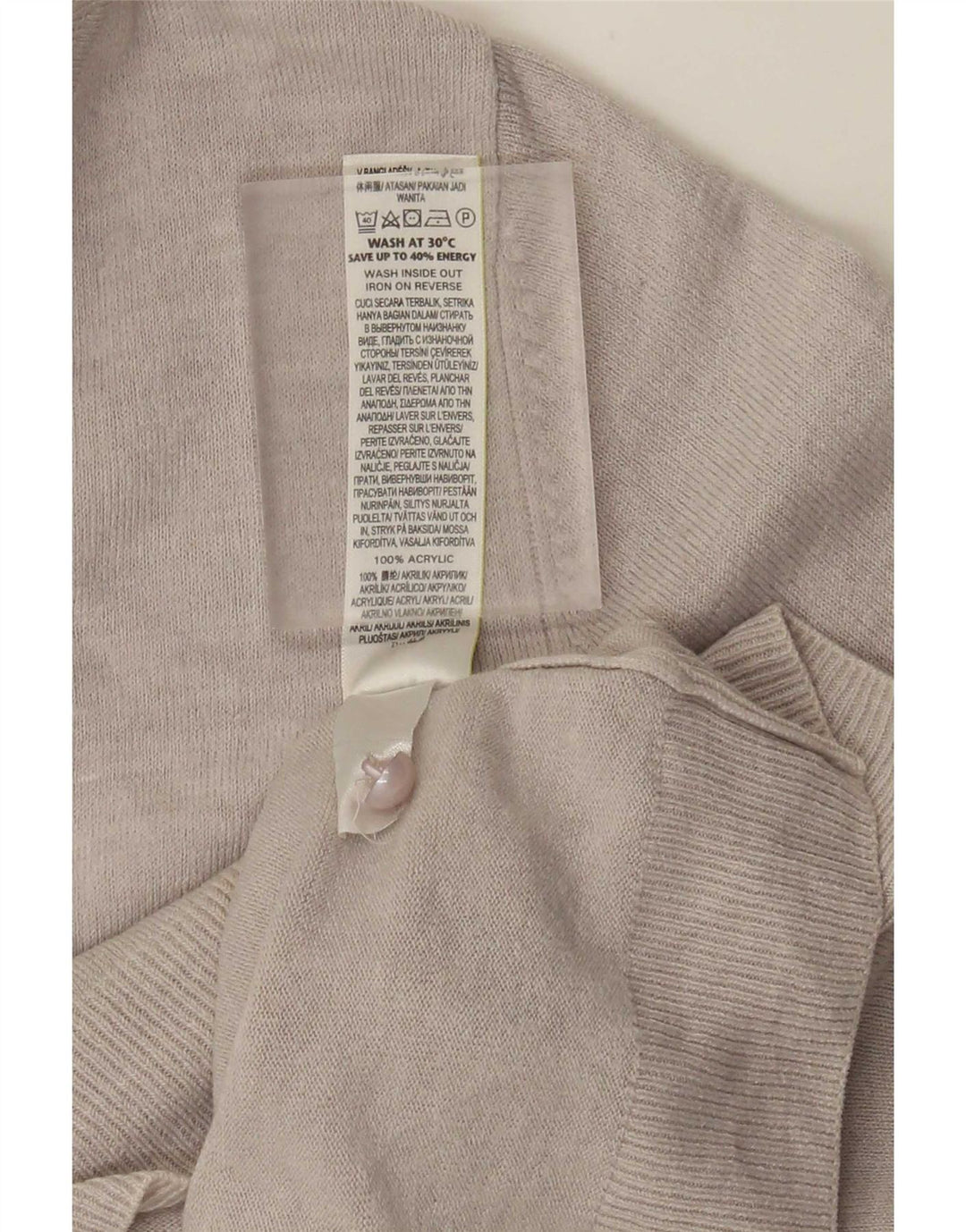 Marks & Spencer Damski sweter rozpinany UK 14, duży, szary, akrylowy