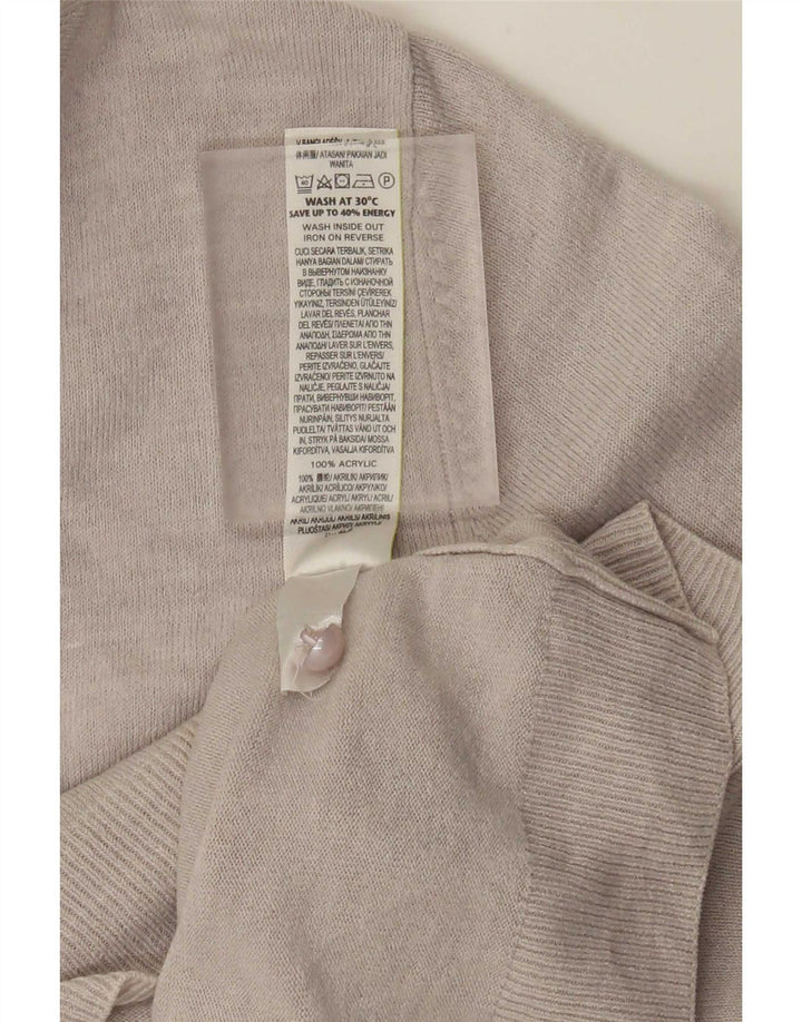 Marks & Spencer Damski sweter rozpinany UK 14, duży, szary, akrylowy