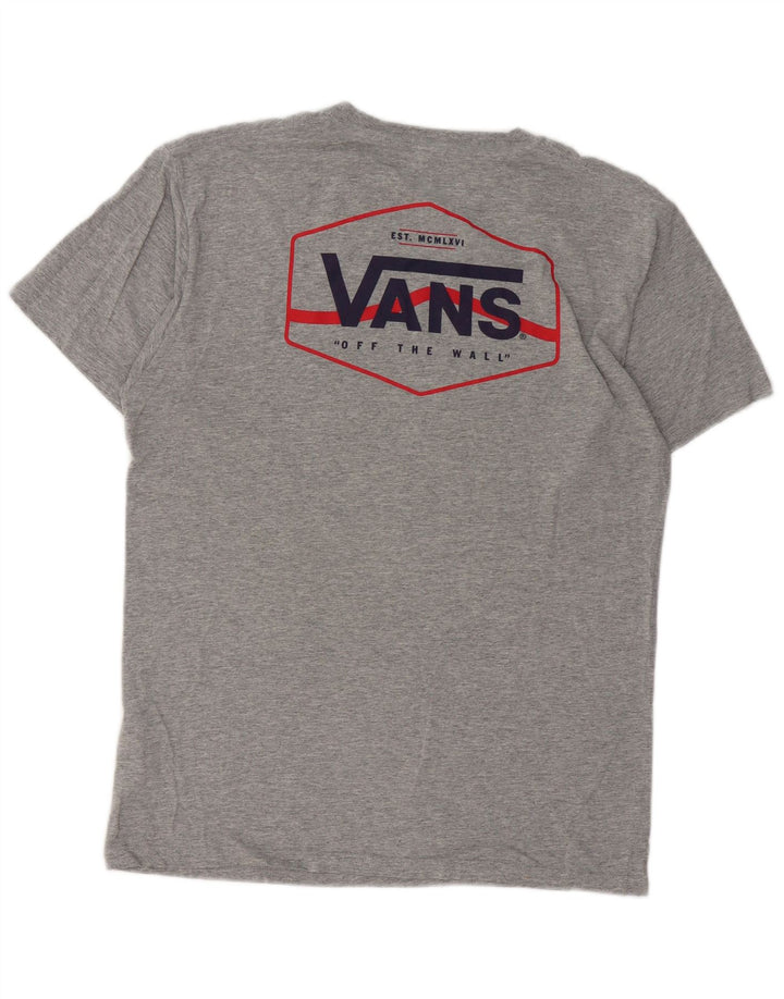 Męski T-shirt Vans o klasycznym kroju, średnioszary, bawełniany w cętki