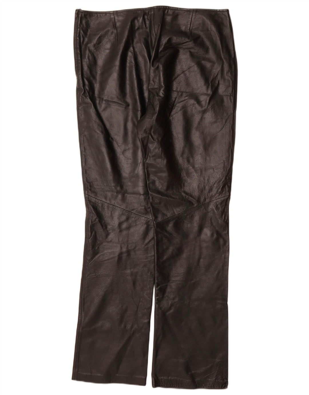 Spodnie damskie DANIER proste skórzane UK 16 duże W34 L31 czarna skóra