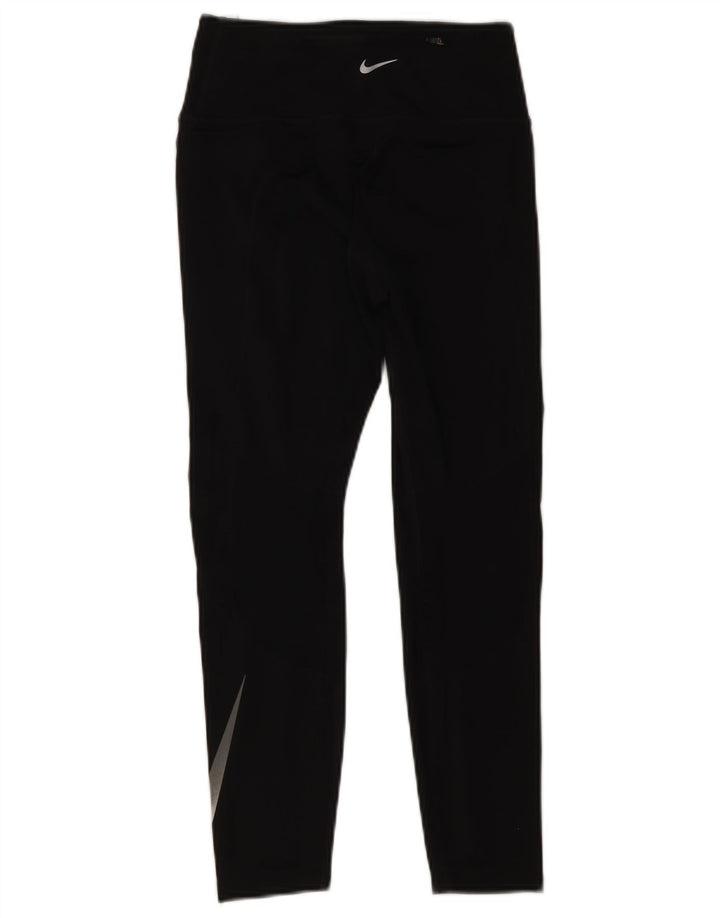 Damskie legginsy Nike Dri Fit Graphic UK 10, małe, czarne, poliestrowe