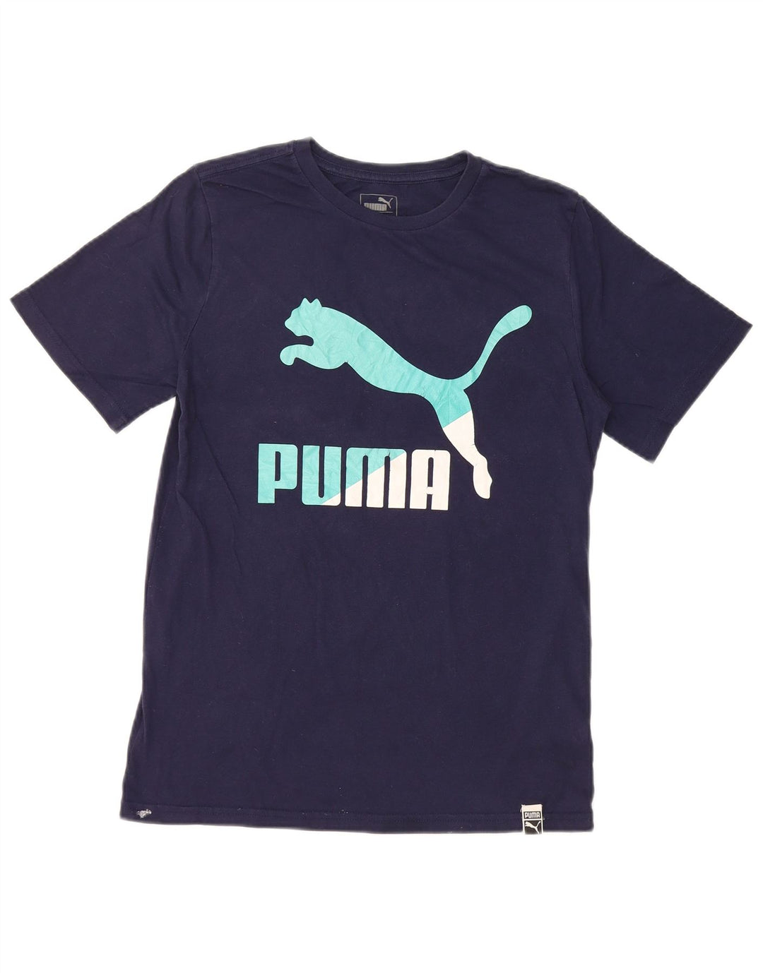 Chłopięcy T-shirt z grafiką PUMA, rozmiar 14-15 lat, duży, granatowy, bawełniany