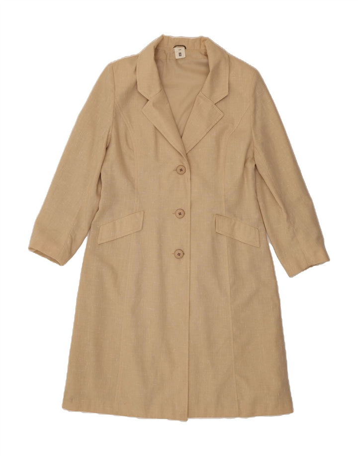 VINTAGE Womens Trench Coat UK 16 Large Beige Polyester Vintage Vintage and Second-Hand Vintage from Messina Hembry 