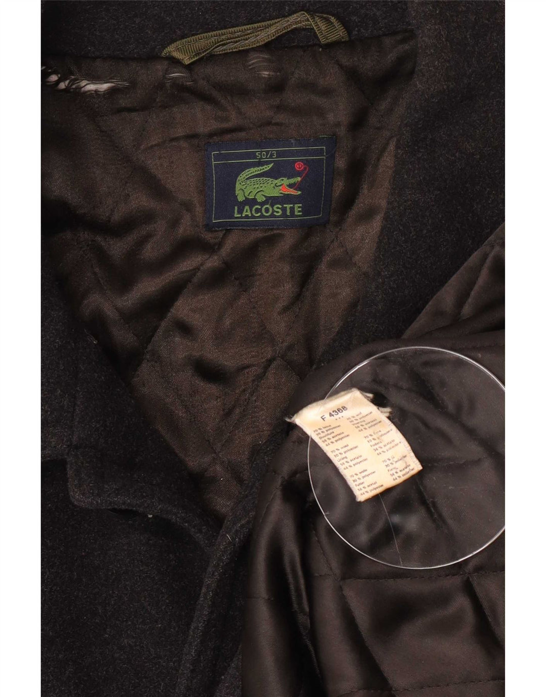Płaszcz męski Lacoste IT 50, duży, czarny, wełniany