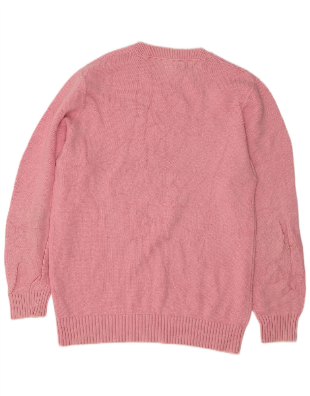 Męski sweter z okrągłym dekoltem Tommy Hilfiger, mały, różowy, bawełniany