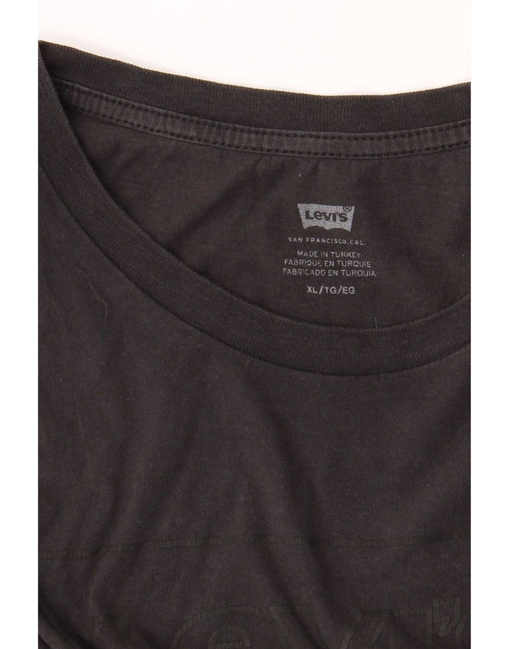 Męska koszulka z grafiką Levi's Top XL w kolorze czarnym