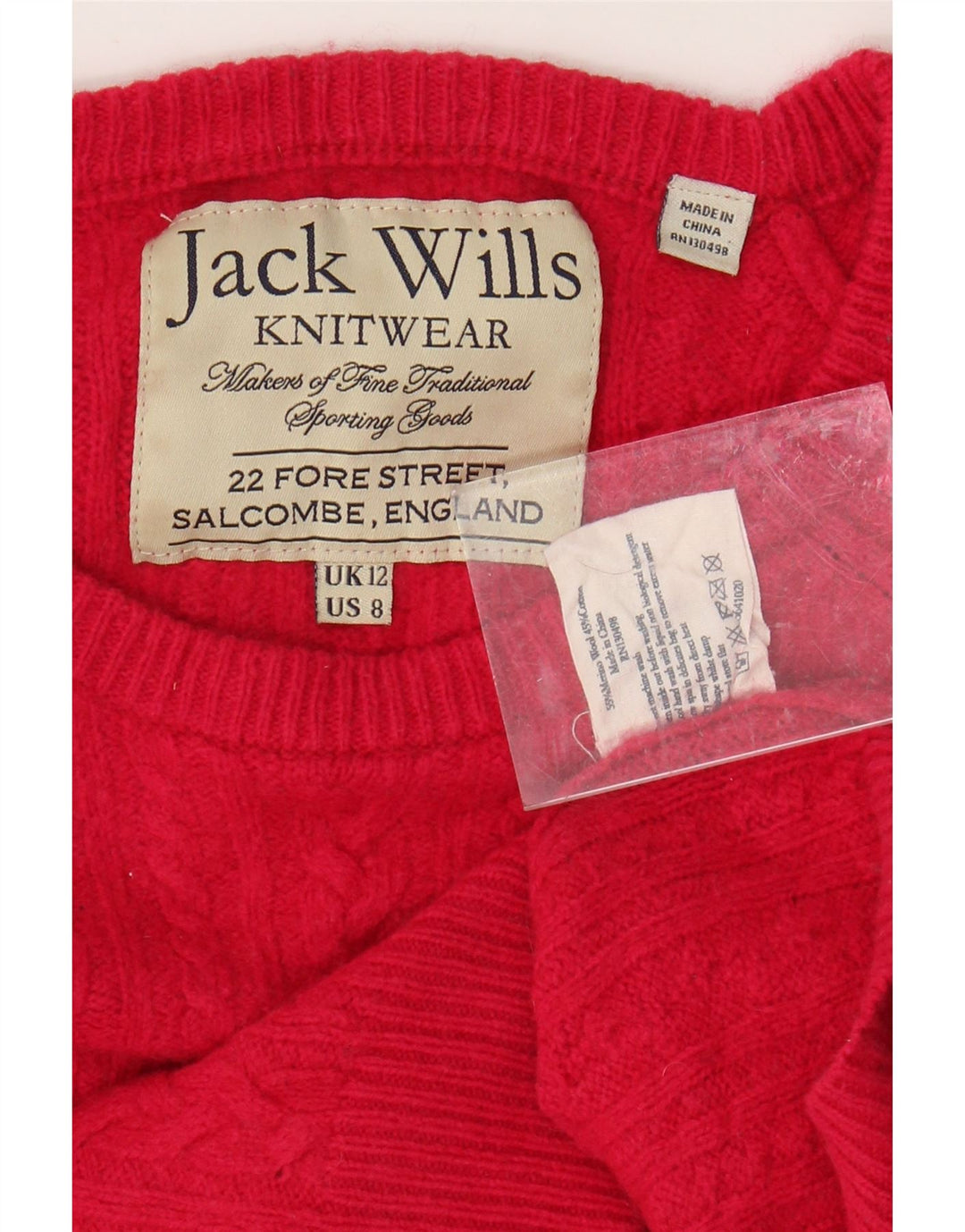 Damski sweter JACK WILLS z dekoltem w łódkę, UK 12, średni róż