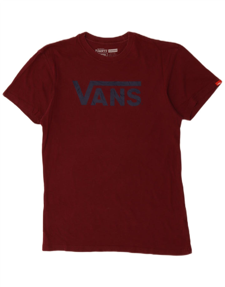 Męski T-shirt z grafiką VANS, średni, bordowy bawełniany