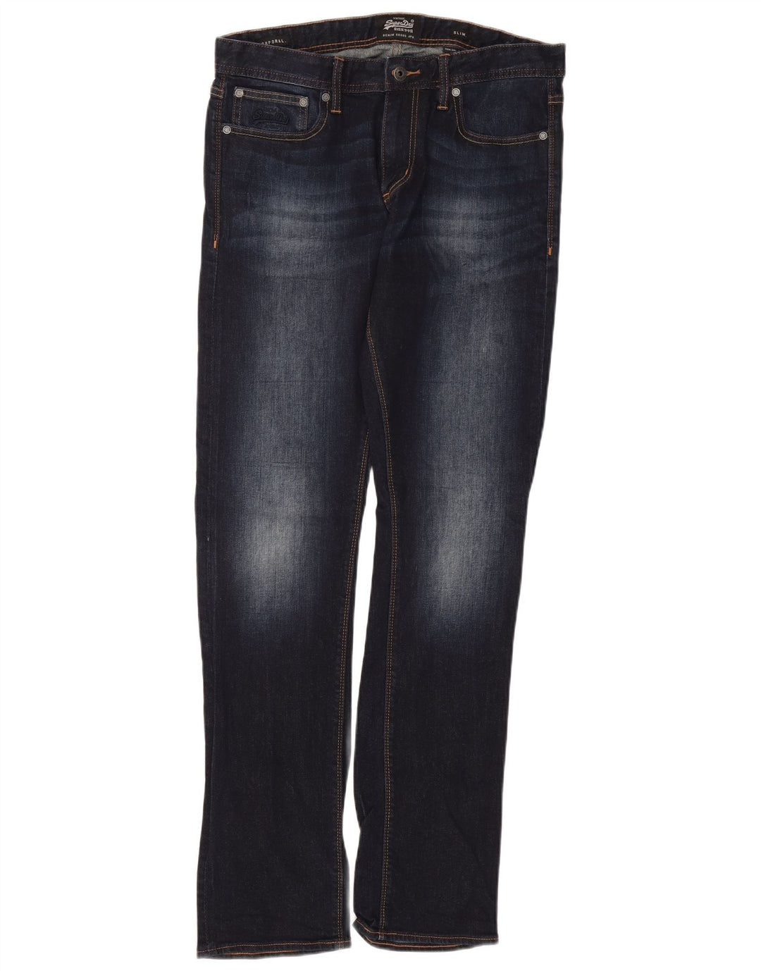 SUPERDRY Męskie jeansy slim W34 L34 Granatowa bawełna