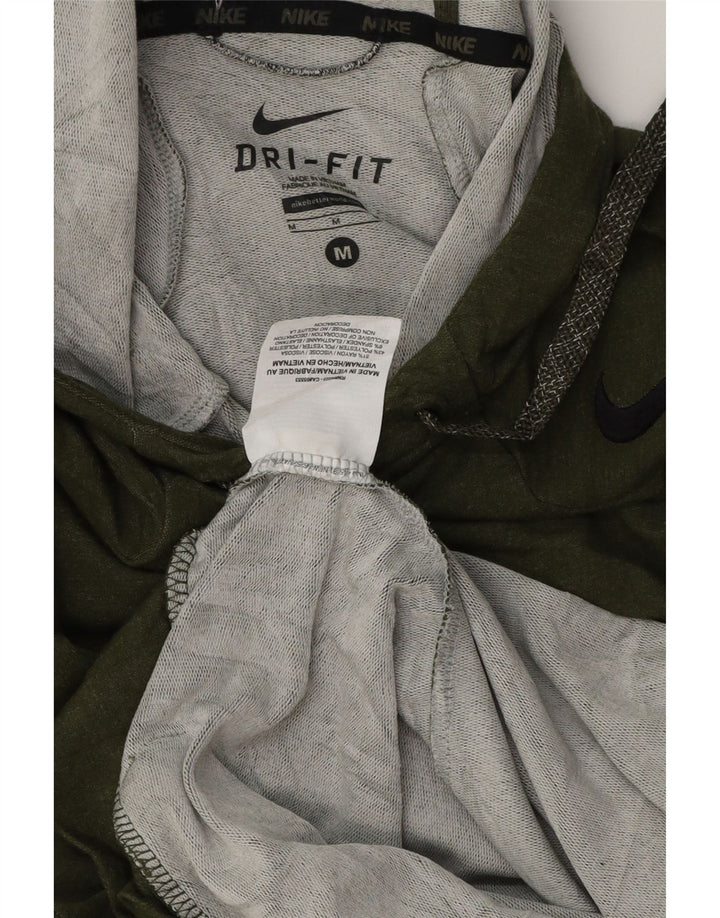 Męski sweter z kapturem Nike Dri Fit, średni khaki, sztuczny jedwab