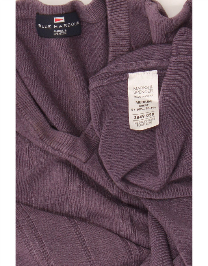 Marks & Spencer Damski sweter z dekoltem w kształcie litery V, UK 14, średni fiolet