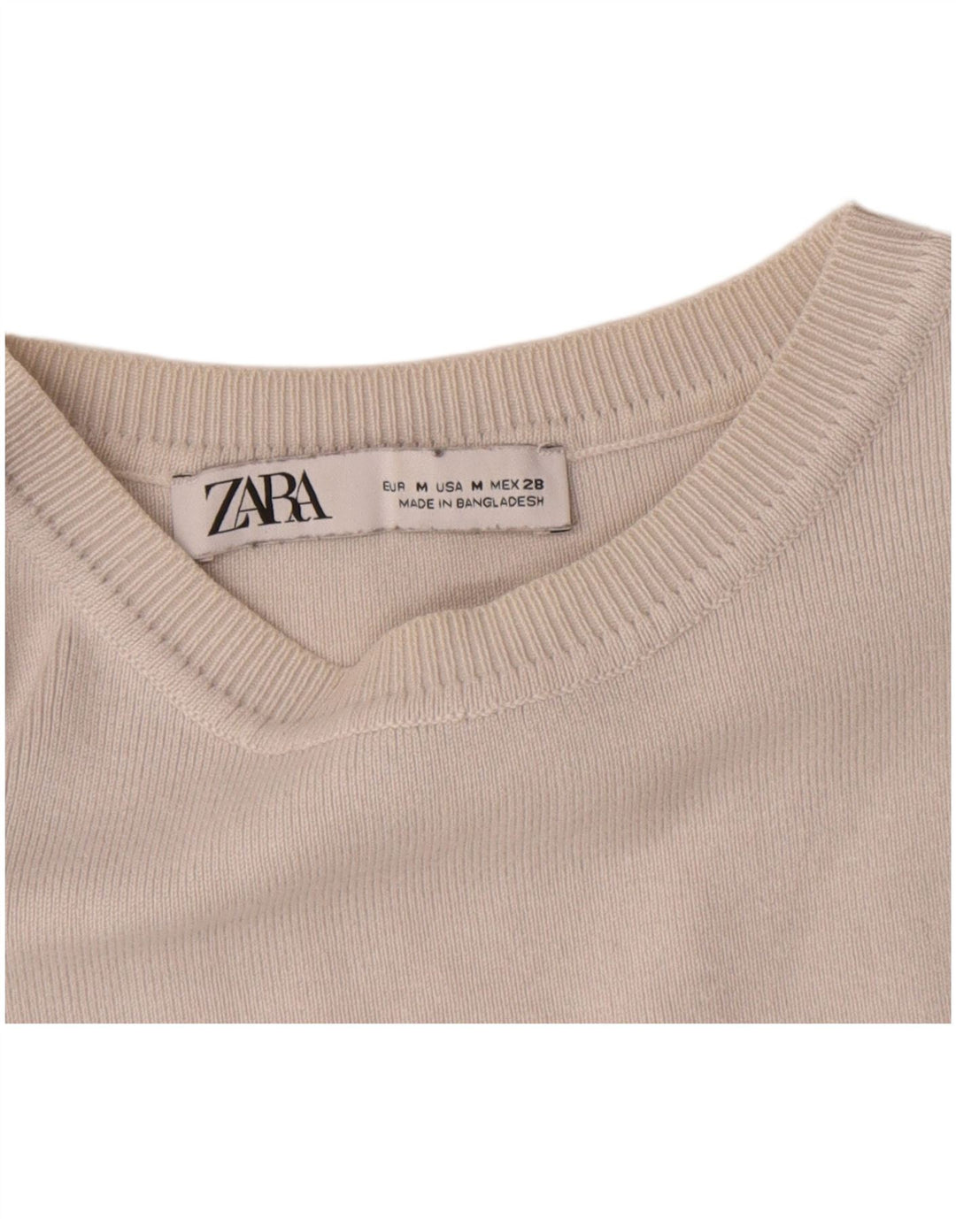 Damska kamizelka Zara Crop Top UK 12 Medium Off White